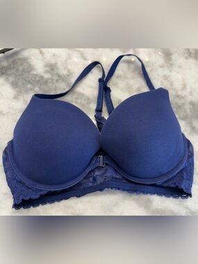 Victoria’s Secret Navy Blue Lace Racerback T-Shirt Bra 38C Smooth Everyday